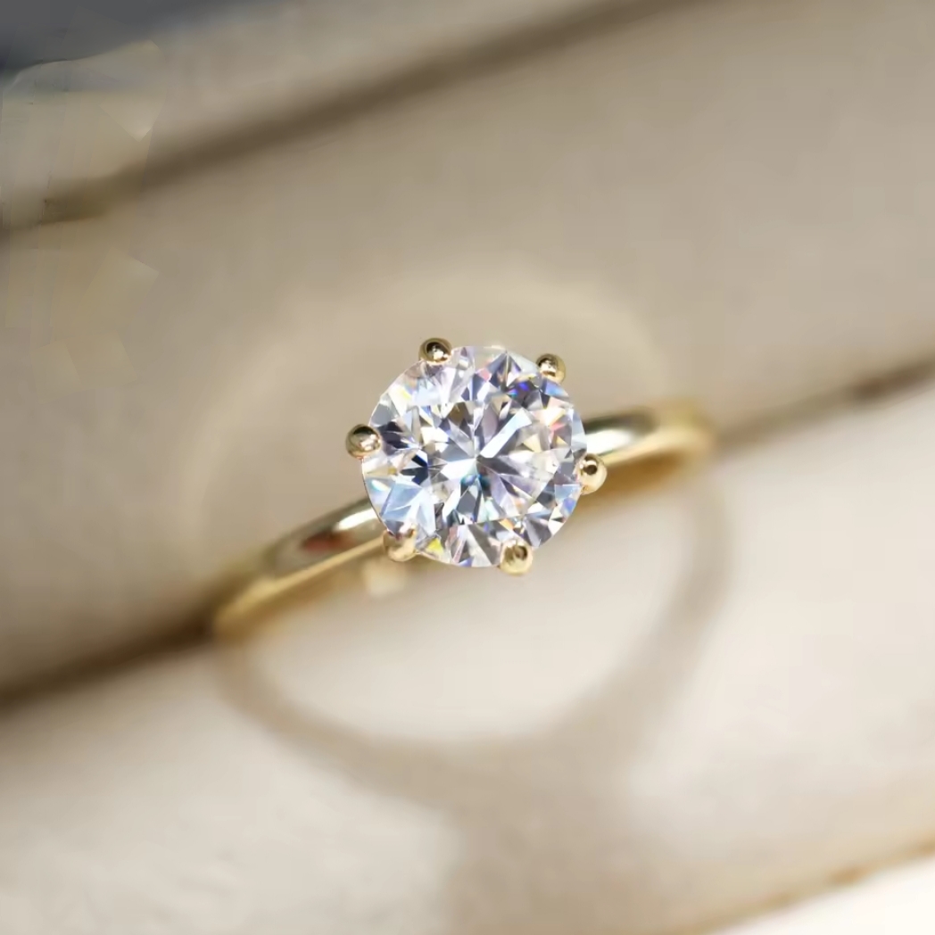 Classic Six Claw American Diamond Wedding Ring