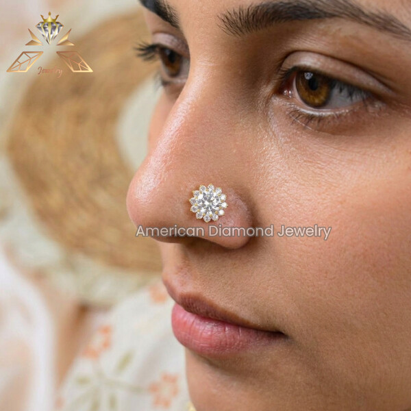American Diamond 13 Stone Nose Pin